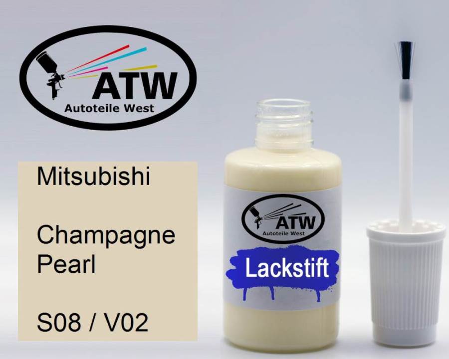 Mitsubishi, Champagne Pearl, S08 / V02: 20ml Lackstift, von ATW Autoteile West.